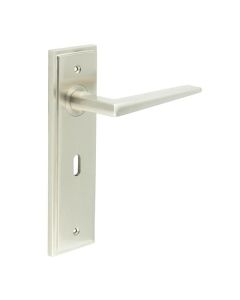 Set Burlington Satin Nickel Mayfair Lever on Key Lock Plate  | BUR10-451SN