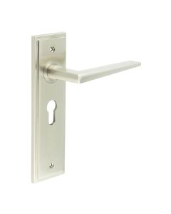 Set Burlington Satin Nickel Mayfair Lever on Euro Lock Plate c/c 47.5mm  | BUR10-454SN