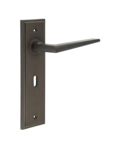 Set Burlington Dark Bronze Mayfair Lever on Key Lock Plate  | BUR10-451DB