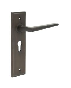 Set Burlington Dark Bronze Mayfair Lever on Euro Lock Plate c/c 47.5mm  | BUR10-454DB