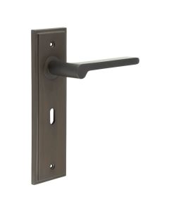 Set Burlington Dark Bronze Fitzrovia Lever on Key Lock Plate  | BUR15-451DB