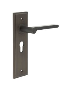 Set Burlington Dark Bronze Fitzrovia Lever on Euro Lock Plate c/c 47.5mm  | BUR15-454DB