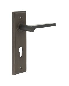 Set Burlington Dark Bronze Fitzrovia Lever on Euro Lock Plate c/c 72mm  | BUR15-455DB