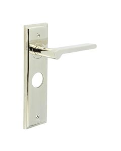 Set Burlington Polished Nickel Fitzrovia Lever on Euro Lock Plate c/c 47.5mm  | BUR15-454PN