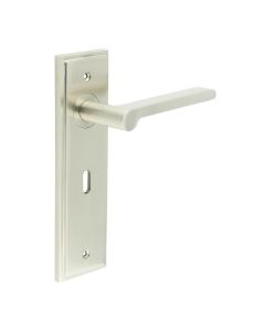Set Burlington Satin Nickel Fitzrovia Lever on Key Lock Plate  | BUR15-451SN