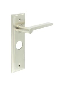 Set Burlington Satin Nickel Fitzrovia Lever on Euro Lock Plate c/c 47.5mm  | BUR15-454SN