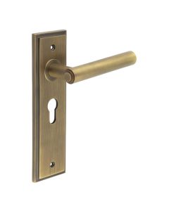Set Burlington Antique Brass Richmond Lever on Euro Lock Plate c/c 47.5mm  | BUR45-454AB