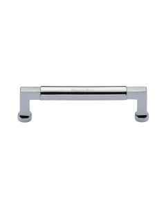 Heritage Brass Polished Chrome Bauhaus Cabinet Pull Handle 128mm