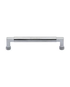 Heritage Brass Satin Chrome Bauhaus Cabinet Pull Handle 160mm