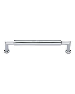 Heritage Brass Polished Chrome Bauhaus Round Cabinet Pull Handle 203mm