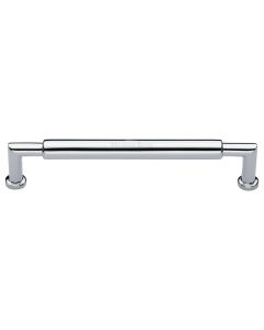 Heritage Brass Polished Chrome Bauhaus Round Cabinet Pull Handle 254mm