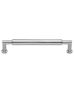 Heritage Brass Satin Chrome Bauhaus Round Cabinet Pull Handle 254mm
