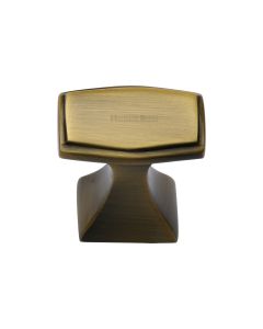 Heritage Brass Antique Brass Deco Cabinet Knob 32mm