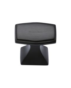 Heritage Brass Matt Black Deco Cabinet Knob 32mm