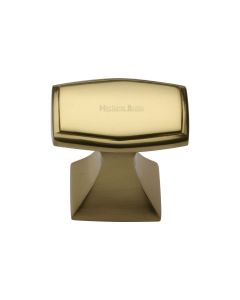 Heritage Brass Polished Brass Deco Cabinet Knob 32mm