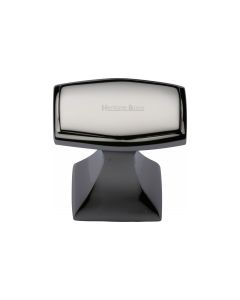 Heritage Brass Polished Nickel Finish Deco Cabinet Knob 32mm