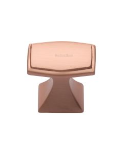 Heritage Brass Satin Rose Gold Deco Cabinet Knob 32mm