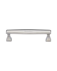 Heritage Brass Polished Nickel Finish Deco Cabinet Pull Handle 128mm