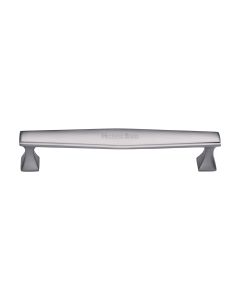 Heritage Brass Satin Chrome Deco Cabinet Pull Handle 160mm