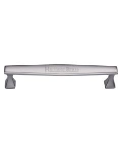 Heritage Brass Satin Chrome Deco Cabinet Pull Handle 203mm