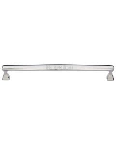Heritage Brass Polished Nickel Finish Deco Cabinet Pull Handle 254mm