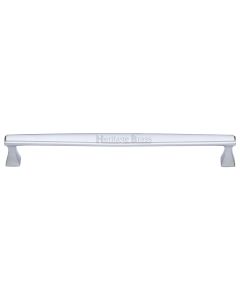 Heritage Brass Satin Chrome Deco Cabinet Pull Handle 254mm