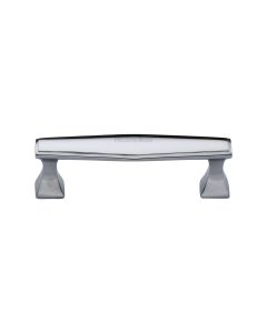 Heritage Brass Polished Chrome Deco Cabinet Pull Handle 96mm