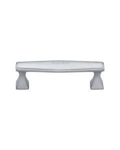 Heritage Brass Satin Chrome Deco Cabinet Pull Handle 96mm