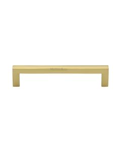 Heritage Brass Polished Brass Square Metro Cabinet Pull Handle 128mm