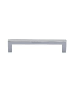 Heritage Brass Polished Chrome Square Metro Cabinet Pull Handle 128mm