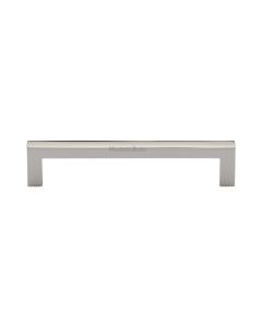 Heritage Brass Polished Nickel Finish Square Metro Cabinet Pull Handle 128mm