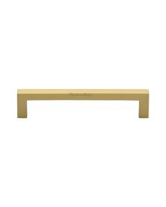 Heritage Brass Satin Brass Square Metro Cabinet Pull Handle 128mm