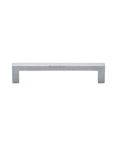 Heritage Brass Satin Chrome Square Metro Cabinet Pull Handle 128mm