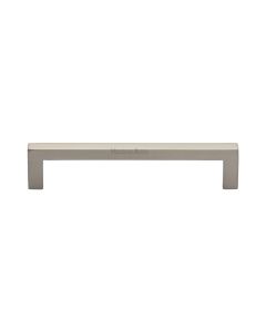 Heritage Brass Satin Nickel Square Metro Cabinet Pull Handle 128mm