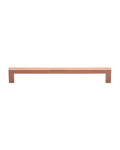 Heritage Brass Satin Rose Gold Square Metro Cabinet Pull Handle 192mm