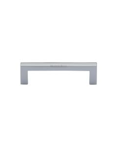 Heritage Brass Polished Chrome Square Metro Cabinet Pull Handle 96mm