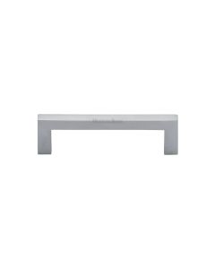 Heritage Brass Satin Chrome Square Metro Cabinet Pull Handle 96mm