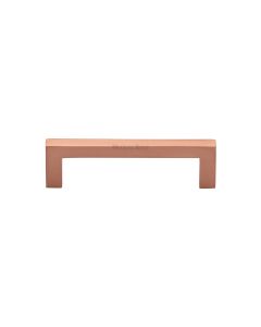 Heritage Brass Satin Rose Gold Square Metro Cabinet Pull Handle 96mm