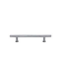 Heritage Brass Satin Chrome T-Bar Cabinet Pull Handle with Rose 16mm