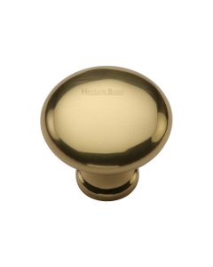 Heritage Brass Polished Brass Victorian Round Cabinet Knob 32mm