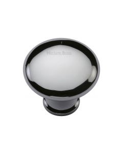Heritage Brass Polished Chrome Victorian Round Cabinet Knob 32mm