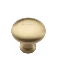 Heritage Brass Satin Brass Victorian Round Cabinet Knob 32mm