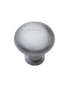 Heritage Brass Satin Chrome Victorian Round Cabinet Knob 32mm