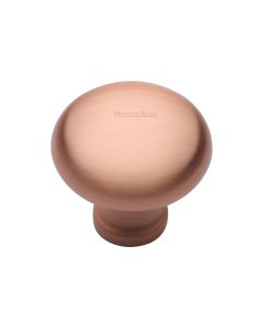 Heritage Brass Satin Rose Gold Victorian Round Cabinet Knob 32mm