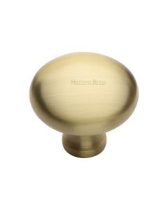 Heritage Brass Satin Brass Victorian Round Cabinet Knob 38mm