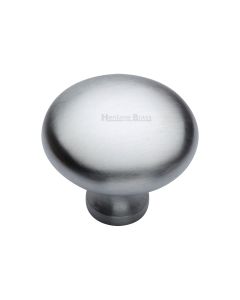 Heritage Brass Satin Chrome Victorian Round Cabinet Knob 38mm