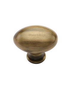 Heritage Brass Antique Brass Victorian Oval Cabinet Knob 32mm