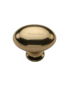 Heritage Brass Polished Brass Victorian Oval Cabinet Knob 32mm