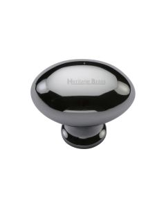 Heritage Brass Polished Chrome Victorian Oval Cabinet Knob 32mm