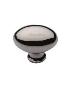 Heritage Brass Polished Nickel Finish Victorian Oval Cabinet Knob 32mm